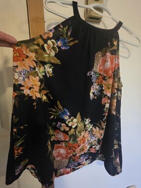 Katherine Barclay Black Floral Halter Neck Top